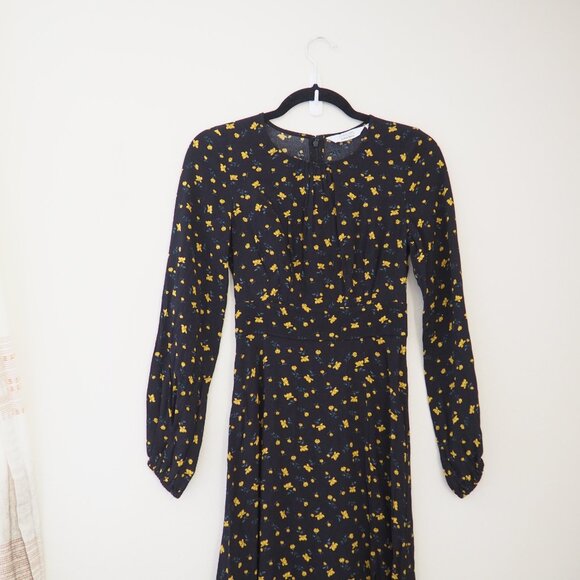 & Other Stories Black Floral Midi Dress - Picture 5 of 9
